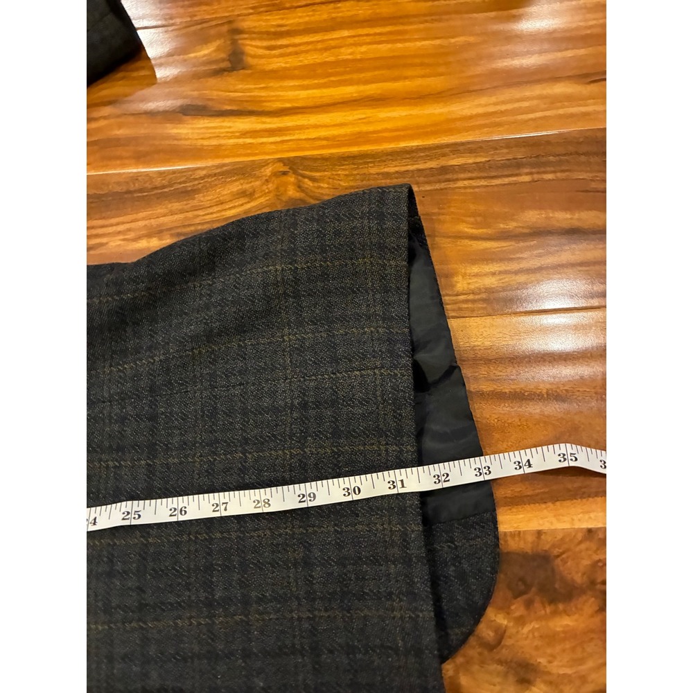 Lorenzo Solbiati Mens 100% Pure Wool‎ Plaid Blazer Jacket Grey 46L Italy Vintage - Picture 7 of 8